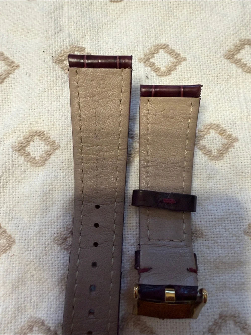 Rolex Burgundy Crocodile Leather Watch Strap with Gold Buckle